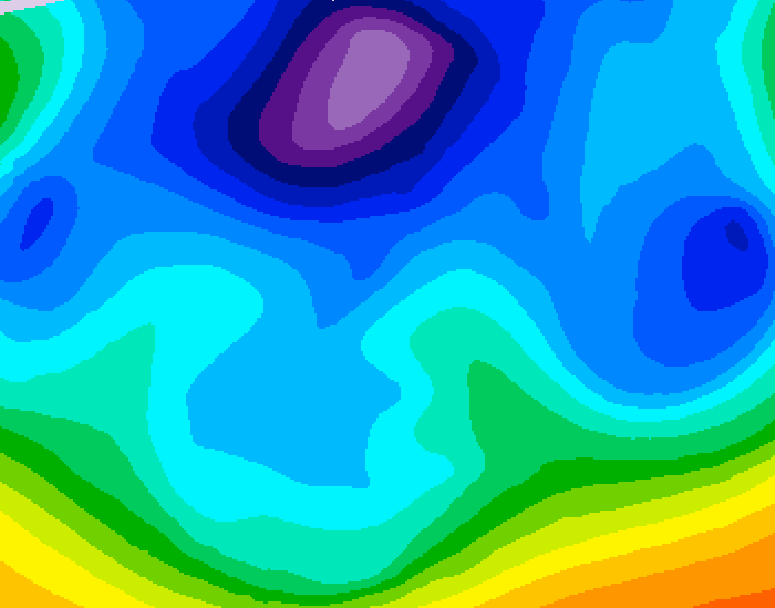 GDPS 500 millibar geopotential height 114 hour forecast chart for Canada based on 2026/02/16 0000Z data