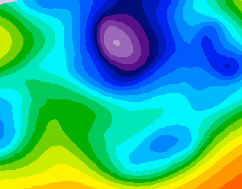 GDPS 500 millibar geopotential height 150 hour forecast chart for Canada based on 2026/02/16 0000Z data