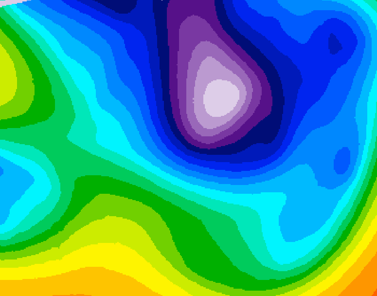 GDPS 500 millibar geopotential height 180 hour forecast chart for Canada based on 2026/02/16 0000Z data