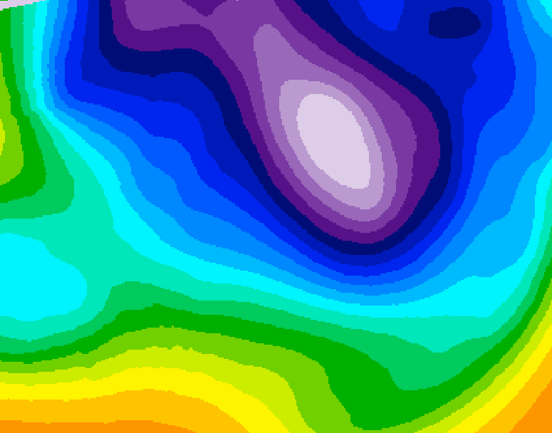 GDPS 500 millibar geopotential height 198 hour forecast chart for Canada based on 2026/02/16 0000Z data