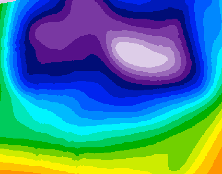 GDPS 500 millibar geopotential height 222 hour forecast chart for Canada based on 2026/02/16 0000Z data