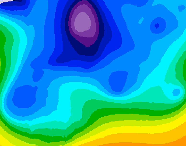 GDPS 500 millibar geopotential height 030 hour forecast chart for Canada based on 2026/02/16 1200Z data