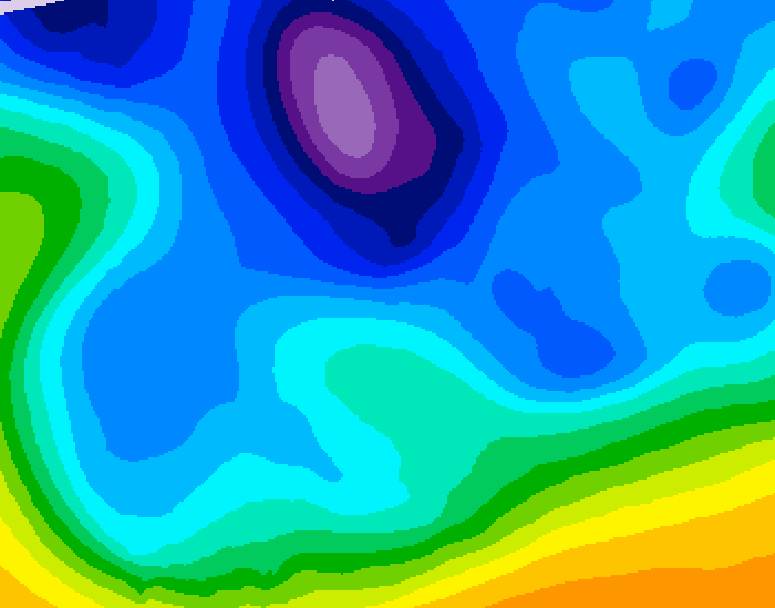 GDPS 500 millibar geopotential height 048 hour forecast chart for Canada based on 2026/02/16 1200Z data