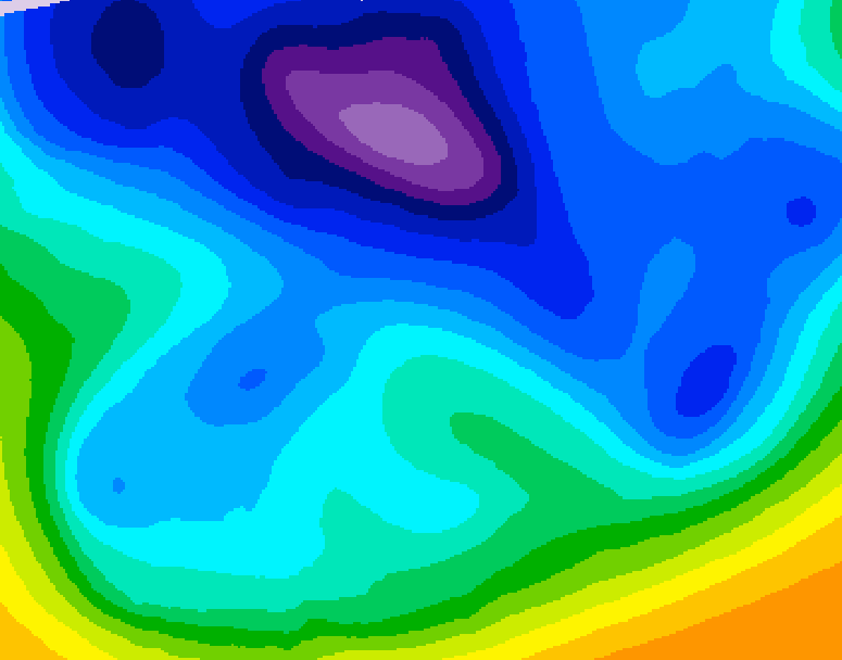 GDPS 500 millibar geopotential height 072 hour forecast chart for Canada based on 2026/02/16 1200Z data