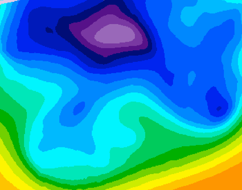 GDPS 500 millibar geopotential height 084 hour forecast chart for Canada based on 2026/02/16 1200Z data