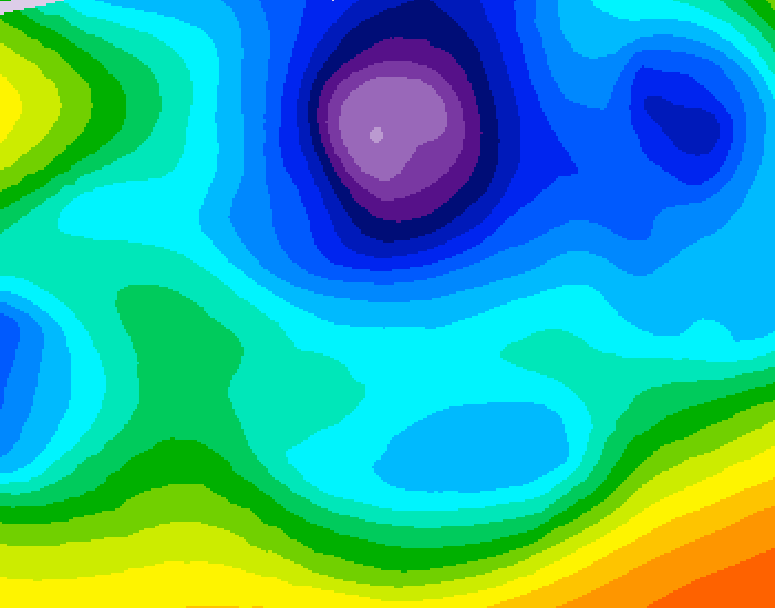 GDPS 500 millibar geopotential height 132 hour forecast chart for Canada based on 2026/02/16 1200Z data