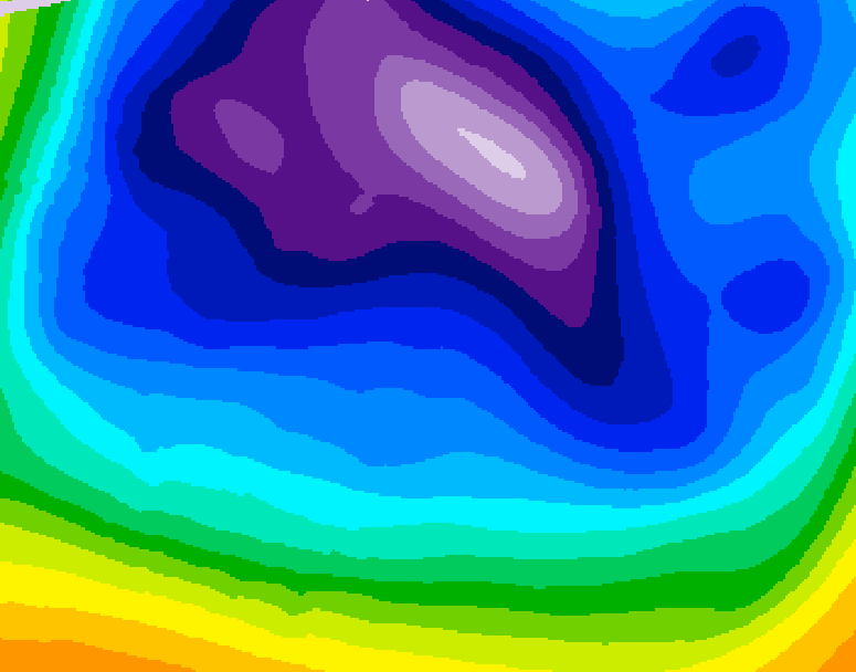 GDPS 500 millibar geopotential height 198 hour forecast chart for Canada based on 2026/02/16 1200Z data