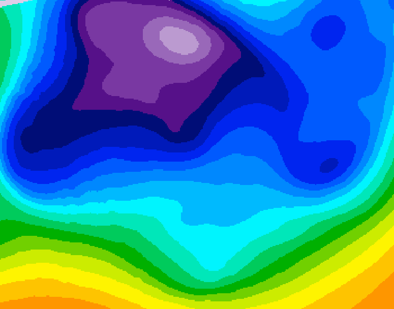 GDPS 500 millibar geopotential height 222 hour forecast chart for Canada based on 2026/02/16 1200Z data