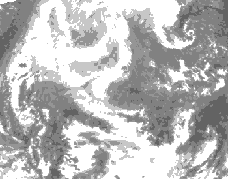 GDPS total cloud 030 hour forecast chart for Canada based on 2026/02/16 0000Z data