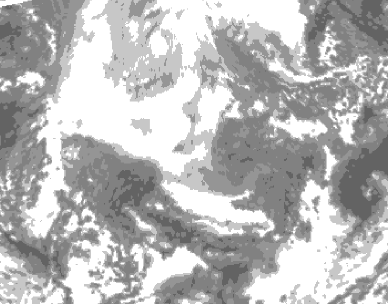 GDPS total cloud 042 hour forecast chart for Canada based on 2026/02/16 0000Z data