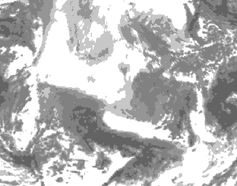 GDPS total cloud 048 hour forecast chart for Canada based on 2026/02/16 0000Z data
