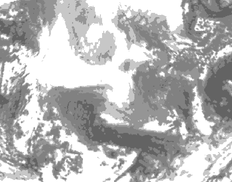 GDPS total cloud 054 hour forecast chart for Canada based on 2026/02/16 0000Z data