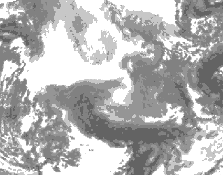 GDPS total cloud 060 hour forecast chart for Canada based on 2026/02/16 0000Z data