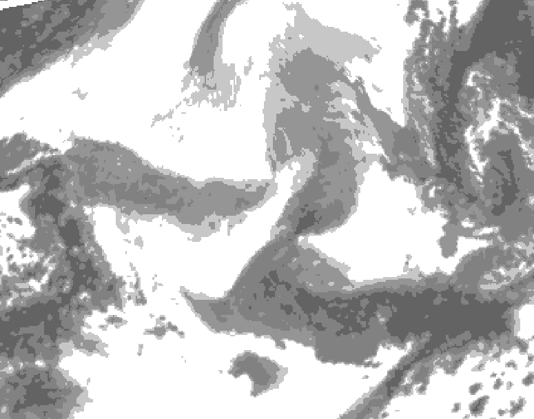 GDPS total cloud 138 hour forecast chart for Canada based on 2026/02/16 0000Z data