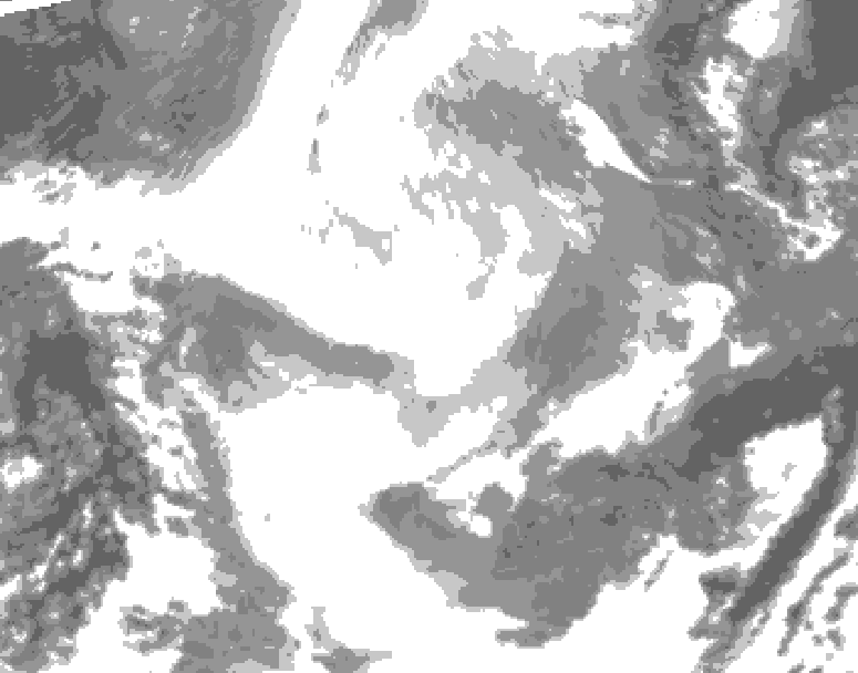 GDPS total cloud 162 hour forecast chart for Canada based on 2026/02/16 0000Z data