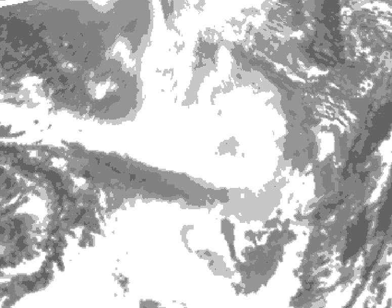 GDPS total cloud 180 hour forecast chart for Canada based on 2026/02/16 0000Z data
