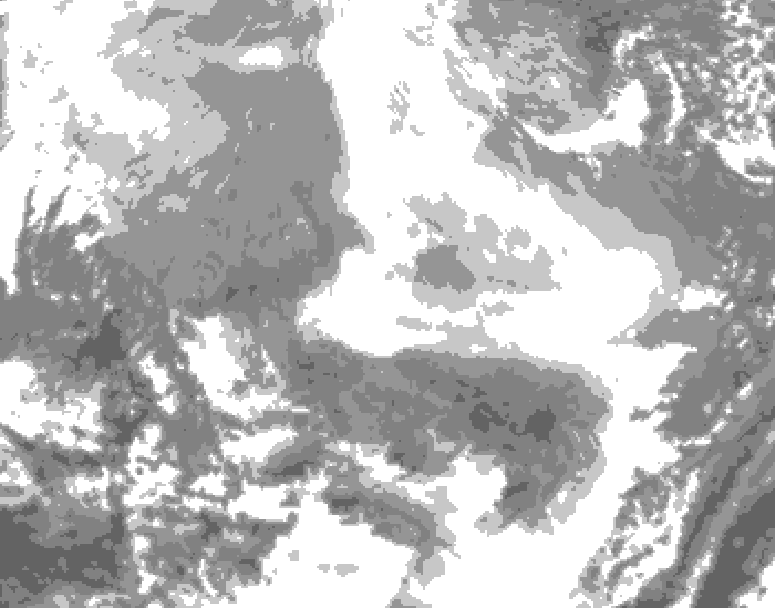 GDPS total cloud 222 hour forecast chart for Canada based on 2026/02/16 0000Z data