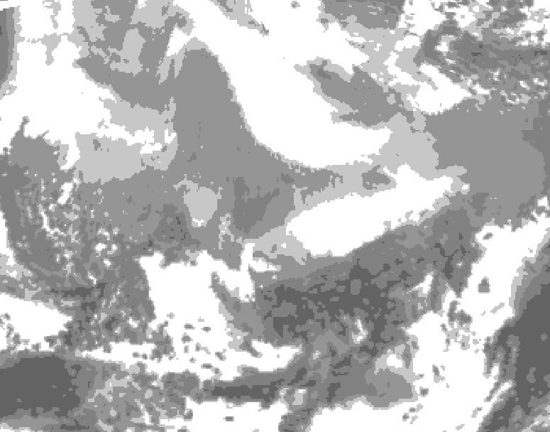 GDPS total cloud 240 hour forecast chart for Canada based on 2026/02/16 0000Z data