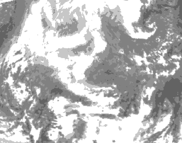 GDPS total cloud 018 hour forecast chart for Canada based on 2026/02/16 1200Z data