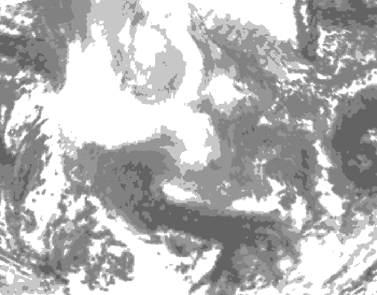 GDPS total cloud 042 hour forecast chart for Canada based on 2026/02/16 1200Z data