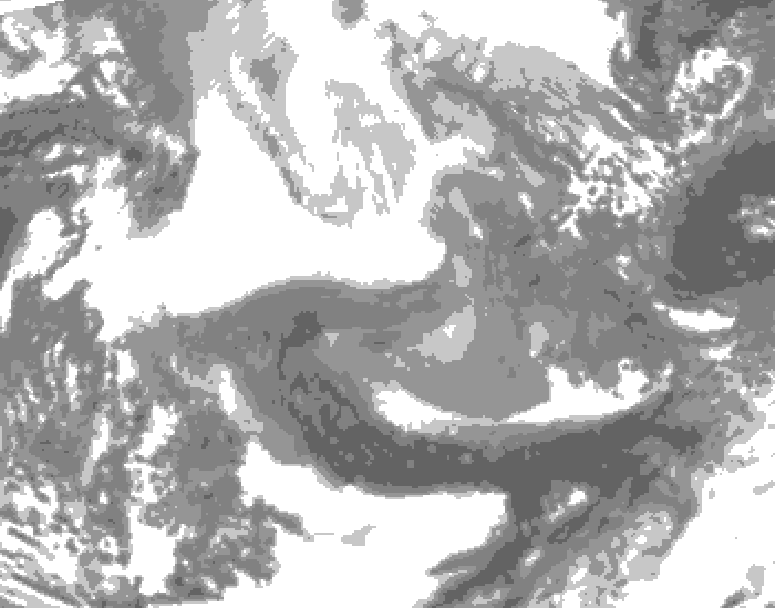 GDPS total cloud 054 hour forecast chart for Canada based on 2026/02/16 1200Z data