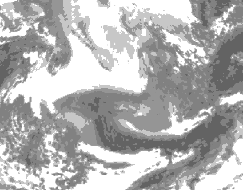 GDPS total cloud 060 hour forecast chart for Canada based on 2026/02/16 1200Z data