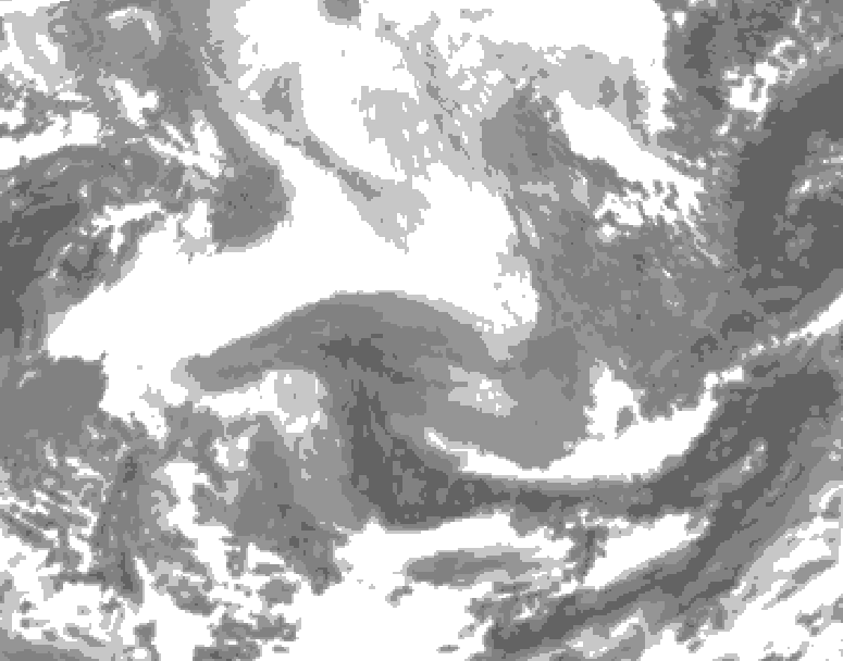GDPS total cloud 066 hour forecast chart for Canada based on 2026/02/16 1200Z data
