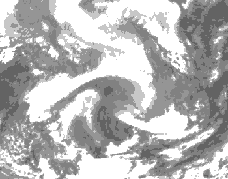 GDPS total cloud 078 hour forecast chart for Canada based on 2026/02/16 1200Z data