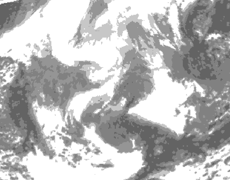 GDPS total cloud 114 hour forecast chart for Canada based on 2026/02/16 1200Z data