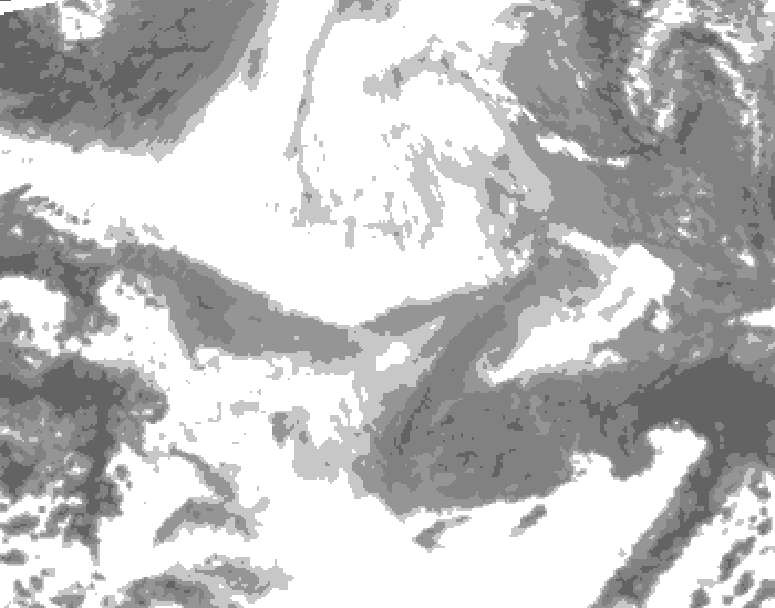 GDPS total cloud 144 hour forecast chart for Canada based on 2026/02/16 1200Z data
