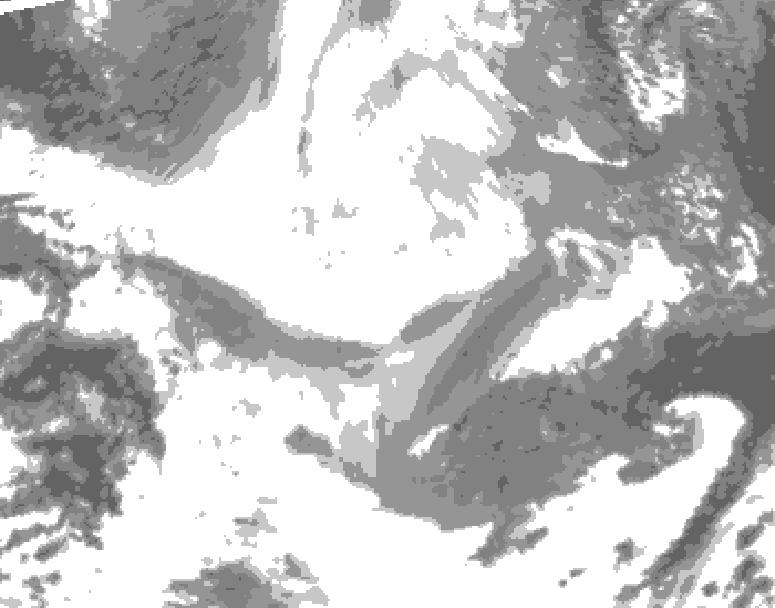 GDPS total cloud 150 hour forecast chart for Canada based on 2026/02/16 1200Z data