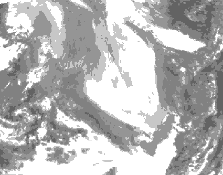 GDPS total cloud 186 hour forecast chart for Canada based on 2026/02/16 1200Z data