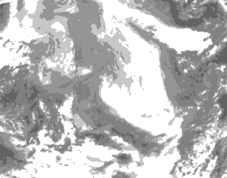 GDPS total cloud 198 hour forecast chart for Canada based on 2026/02/16 1200Z data