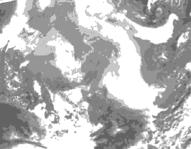GDPS total cloud 216 hour forecast chart for Canada based on 2026/02/16 1200Z data