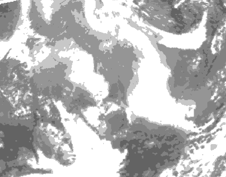 GDPS total cloud 222 hour forecast chart for Canada based on 2026/02/16 1200Z data