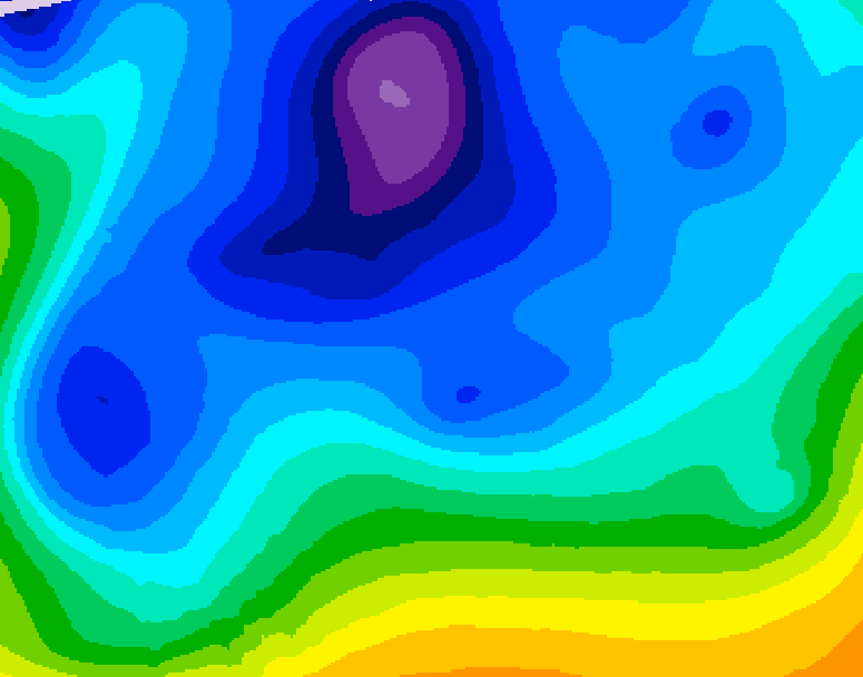 GDPS 500 millibar geopotential height 006 hour forecast chart for Canada based on 2026/02/17 0000Z data