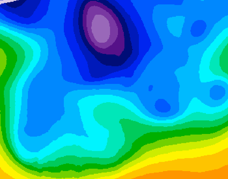GDPS 500 millibar geopotential height 030 hour forecast chart for Canada based on 2026/02/17 0000Z data
