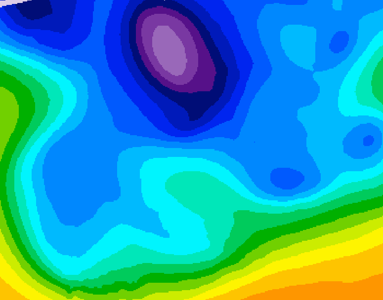 GDPS 500 millibar geopotential height 036 hour forecast chart for Canada based on 2026/02/17 0000Z data