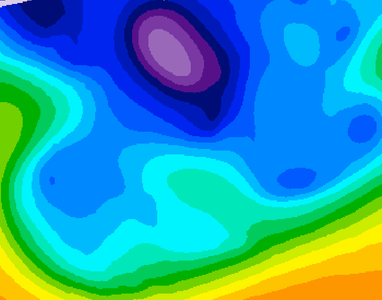 GDPS 500 millibar geopotential height 042 hour forecast chart for Canada based on 2026/02/17 0000Z data