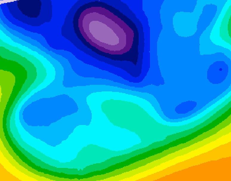 GDPS 500 millibar geopotential height 048 hour forecast chart for Canada based on 2026/02/17 0000Z data