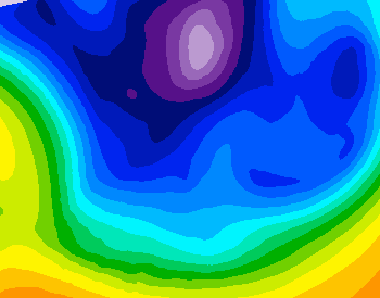 GDPS 500 millibar geopotential height 222 hour forecast chart for Canada based on 2026/02/17 0000Z data
