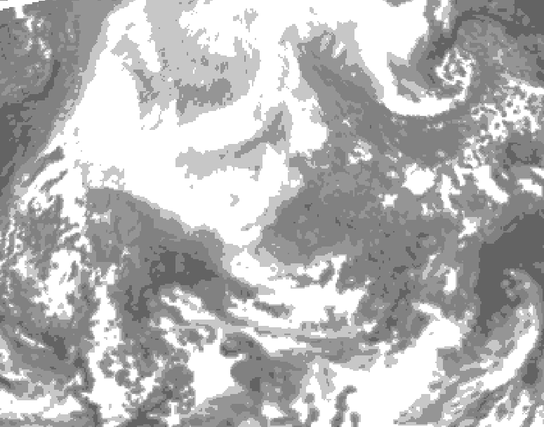 GDPS total cloud 012 hour forecast chart for Canada based on 2026/02/17 0000Z data