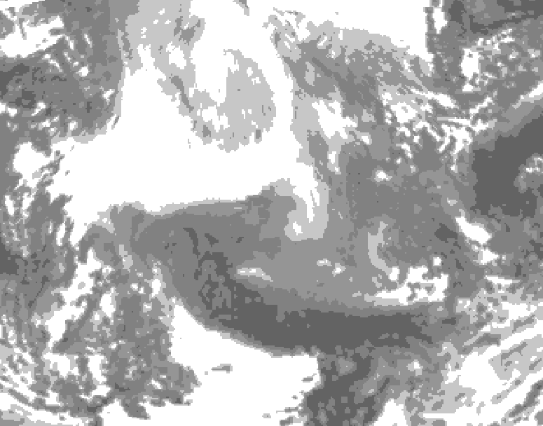 GDPS total cloud 036 hour forecast chart for Canada based on 2026/02/17 0000Z data