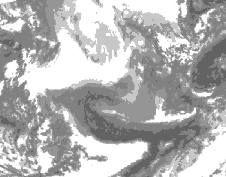 GDPS total cloud 042 hour forecast chart for Canada based on 2026/02/17 0000Z data