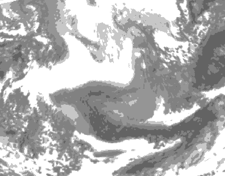 GDPS total cloud 048 hour forecast chart for Canada based on 2026/02/17 0000Z data