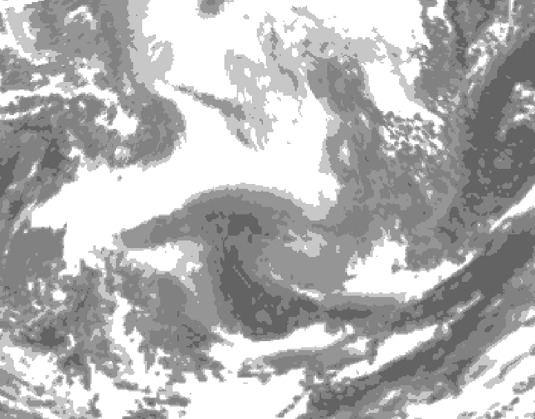 GDPS total cloud 054 hour forecast chart for Canada based on 2026/02/17 0000Z data