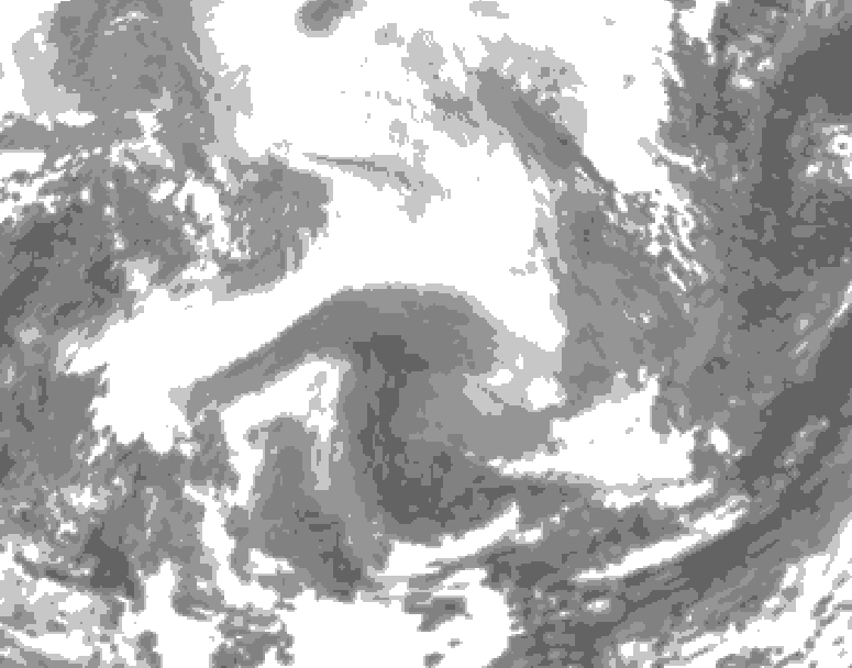 GDPS total cloud 060 hour forecast chart for Canada based on 2026/02/17 0000Z data