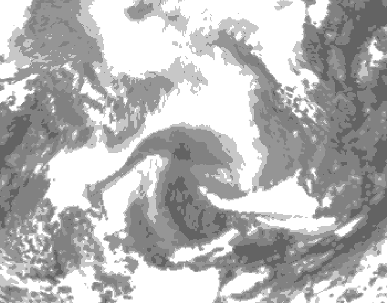 GDPS total cloud 066 hour forecast chart for Canada based on 2026/02/17 0000Z data
