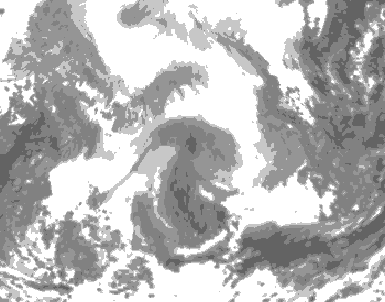 GDPS total cloud 072 hour forecast chart for Canada based on 2026/02/17 0000Z data