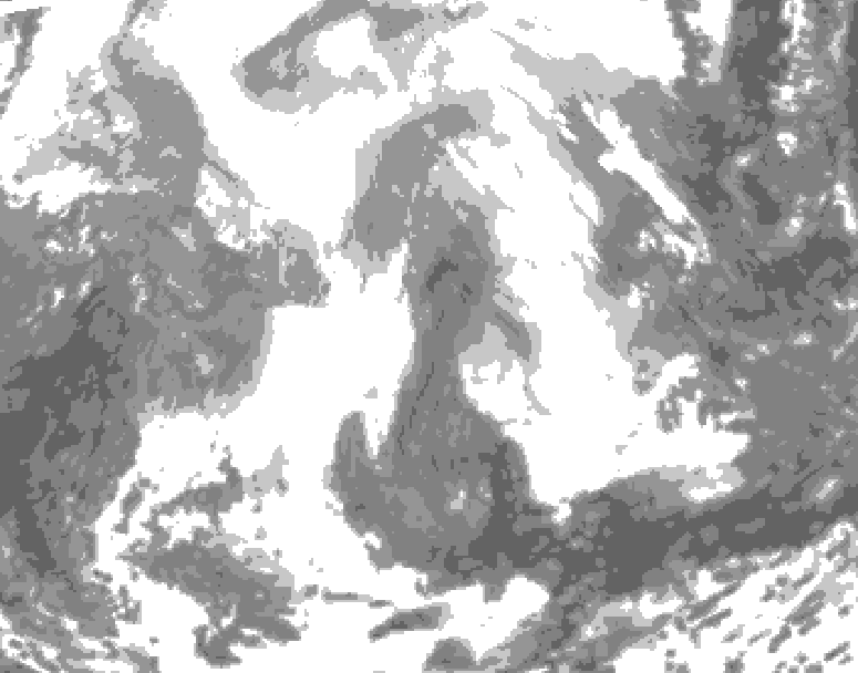 GDPS total cloud 084 hour forecast chart for Canada based on 2026/02/17 0000Z data